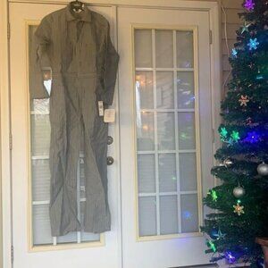 Vintage Walls Master Made Gray Blue Striped Coveralls New 36 Tall